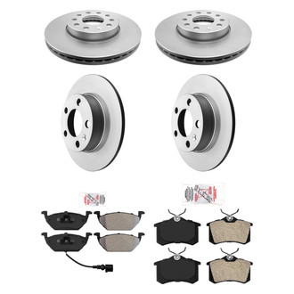 AmeriBRAKES® - AmeriPRO™ Plain Front and Rear Brake Kit with Semi-Metallic Pads