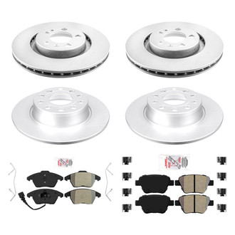 AmeriBRAKES® - AmeriPRO™ Plain Front and Rear Brake Kit with Semi-Metallic Pads