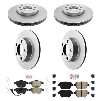 AmeriBRAKES® - AmeriPRO™ Plain Front and Rear Brake Kit with Semi-Metallic Pads