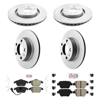 AmeriBRAKES® - AmeriPRO™ Plain Front and Rear Brake Kit with Semi-Metallic Pads