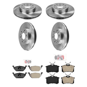 AmeriBRAKES® - AmeriPRO™ Plain Front and Rear Brake Kit with Semi-Metallic Pads