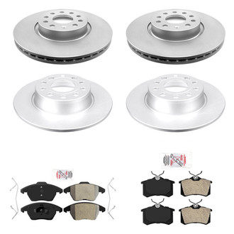 AmeriBRAKES® - AmeriPRO™ Plain Front and Rear Brake Kit with Semi-Metallic Pads