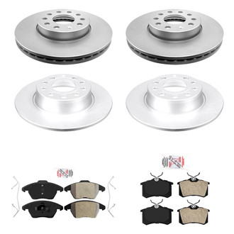 AmeriBRAKES® - AmeriPRO™ Plain Front and Rear Brake Kit with Semi-Metallic Pads
