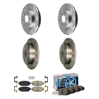 AmeriBRAKES® - AmeriPRO™ Plain Front and Rear Brake Kit with Ceramic Pads