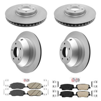 AmeriBRAKES® - AmeriPRO™ Plain Front and Rear Brake Kit with Ceramic Pads
