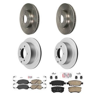 AmeriBRAKES® - AmeriPRO™ Plain Front and Rear Brake Kit with Ceramic Pads