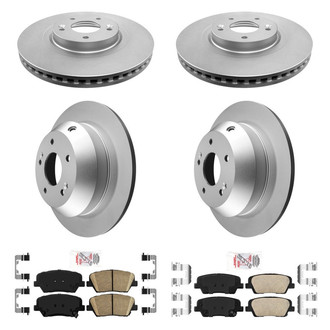 AmeriBRAKES® - AmeriPRO™ Plain Front and Rear Brake Kit with Ceramic Pads