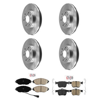 AmeriBRAKES® - AmeriPRO™ Plain Front and Rear Brake Kit with Ceramic Pads
