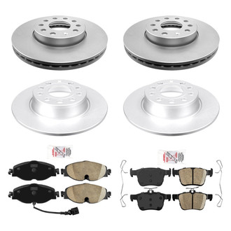 AmeriBRAKES® - AmeriPRO™ Plain Front and Rear Brake Kit with Ceramic Pads