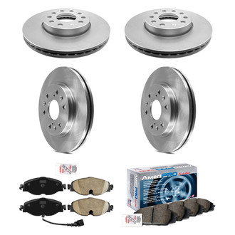 AmeriBRAKES® - AmeriPRO™ Plain Front and Rear Brake Kit with Ceramic Pads