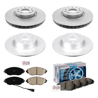 AmeriBRAKES® - AmeriPRO™ Plain Front and Rear Brake Kit with Ceramic Pads