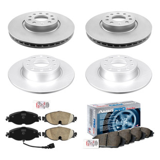 AmeriBRAKES® - AmeriPRO™ Plain Front and Rear Brake Kit with Ceramic Pads
