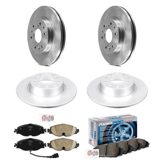 AmeriBRAKES® - AmeriPRO™ Plain Front and Rear Brake Kit with Ceramic Pads