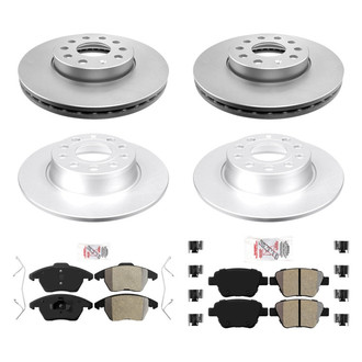 AmeriBRAKES® - AmeriPRO™ Plain Front and Rear Brake Kit with Semi-Metallic Pads
