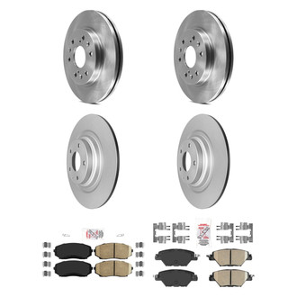 AmeriBRAKES® - AmeriPRO™ Plain Front and Rear Brake Kit with Ceramic Pads