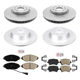 AmeriBRAKES® - AmeriPRO™ Plain Front and Rear Brake Kit with Ceramic Pads