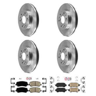 AmeriBRAKES® - AmeriPRO™ Plain Front and Rear Brake Kit with Ceramic Pads