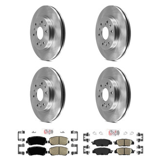 AmeriBRAKES® - AmeriPRO™ Plain Front and Rear Brake Kit with Ceramic Pads