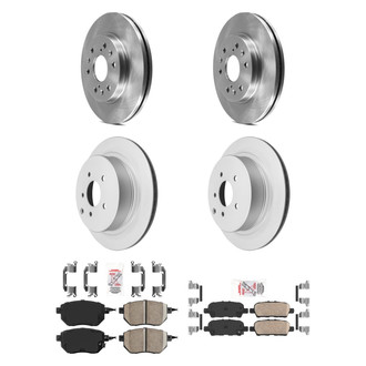 AmeriBRAKES® - AmeriPRO™ Plain Front and Rear Brake Kit with Ceramic Pads