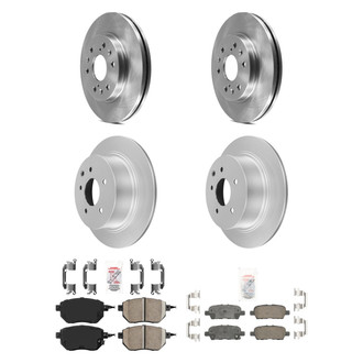 AmeriBRAKES® - AmeriPRO™ Plain Front and Rear Brake Kit with Ceramic Pads