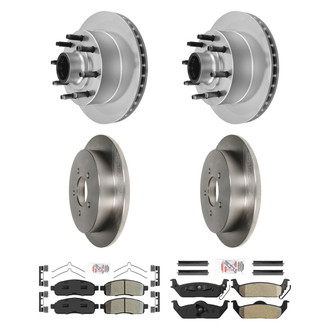 AmeriBRAKES® - AmeriPRO™ Plain Front and Rear Brake Kit with Semi-Metallic Pads