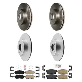 AmeriBRAKES® - AmeriPRO™ Plain Front and Rear Brake Kit with Ceramic Pads