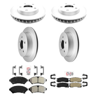 AmeriBRAKES® - AmeriPRO™ Plain Front and Rear Brake Kit with Semi-Metallic Pads