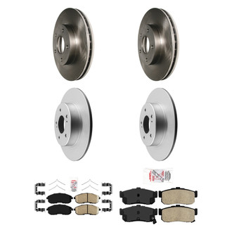 AmeriBRAKES® - AmeriPRO™ Plain Front and Rear Brake Kit with Ceramic Pads