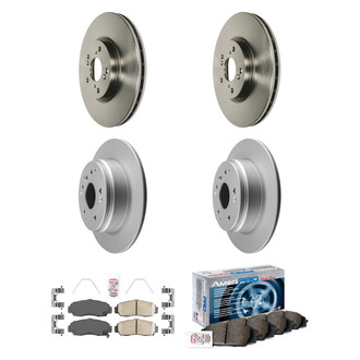 AmeriBRAKES® - AmeriPRO™ Plain Front and Rear Brake Kit with Ceramic Pads