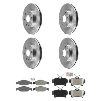 AmeriBRAKES® - AmeriPRO™ Plain Front and Rear Brake Kit with Semi-Metallic Pads