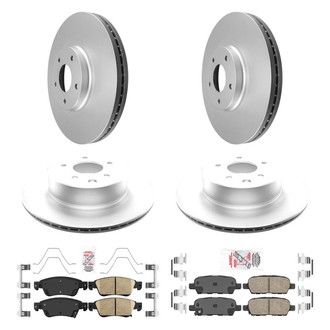 AmeriBRAKES® - AmeriPRO™ Plain Front and Rear Brake Kit with Ceramic Pads