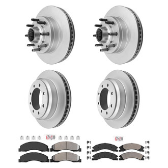 AmeriBRAKES® - AmeriPRO™ Plain Front and Rear Brake Kit with Semi-Metallic Pads