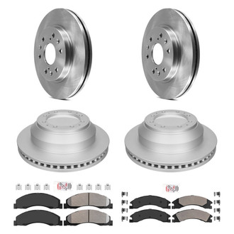 AmeriBRAKES® - AmeriPRO™ Plain Front and Rear Brake Kit with Semi-Metallic Pads