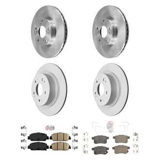 AmeriBRAKES® - AmeriPRO™ Plain Front and Rear Brake Kit with Ceramic Pads