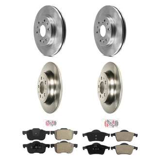 AmeriBRAKES® - AmeriPRO™ Plain Front and Rear Brake Kit with Semi-Metallic Pads