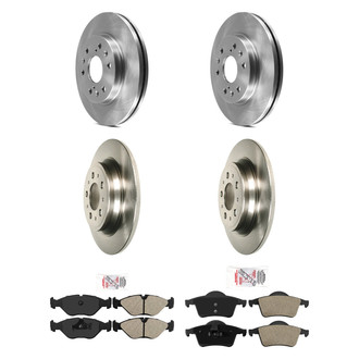 AmeriBRAKES® - AmeriPRO™ Plain Front and Rear Brake Kit with Semi-Metallic Pads