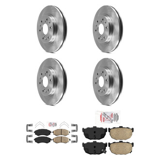 AmeriBRAKES® - AmeriPRO™ Plain Front and Rear Brake Kit with Ceramic Pads