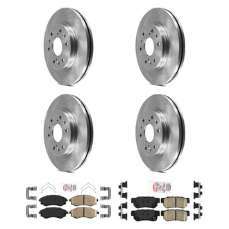 AmeriBRAKES® - AmeriPRO™ Plain Front and Rear Brake Kit with Ceramic Pads