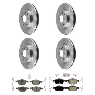 AmeriBRAKES® - AmeriPRO™ Plain Front and Rear Brake Kit with Semi-Metallic Pads