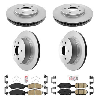 AmeriBRAKES® - AmeriPRO™ Plain Front and Rear Brake Kit with Ceramic Pads