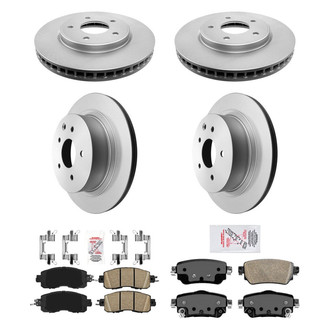 AmeriBRAKES® - AmeriPRO™ Plain Front and Rear Brake Kit with Ceramic Pads