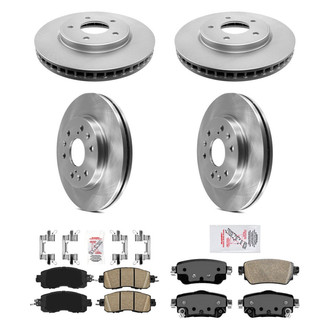 AmeriBRAKES® - AmeriPRO™ Plain Front and Rear Brake Kit with Ceramic Pads