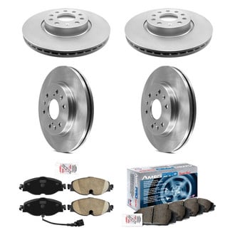 AmeriBRAKES® - AmeriPRO™ Plain Front and Rear Brake Kit with Ceramic Pads