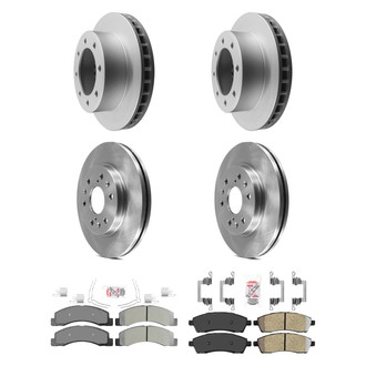 AmeriBRAKES® - AmeriPRO™ Plain Front and Rear Brake Kit with Semi-Metallic Pads