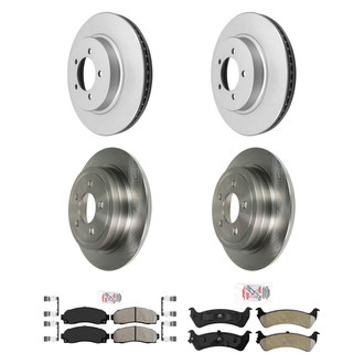 AmeriBRAKES® - AmeriPRO™ Plain Front and Rear Brake Kit with Semi-Metallic Pads