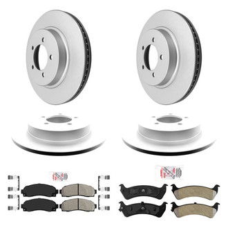 AmeriBRAKES® - AmeriPRO™ Plain Front and Rear Brake Kit with Semi-Metallic Pads