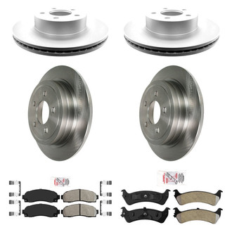 AmeriBRAKES® - AmeriPRO™ Plain Front and Rear Brake Kit with Semi-Metallic Pads