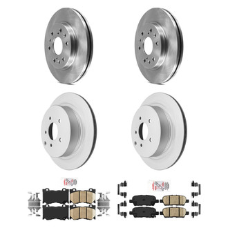 AmeriBRAKES® - AmeriPRO™ Plain Front and Rear Brake Kit with Ceramic Pads