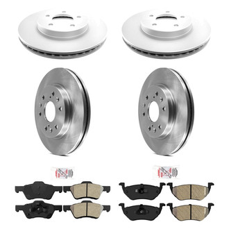 AmeriBRAKES® - AmeriPRO™ Plain Front and Rear Brake Kit with Semi-Metallic Pads