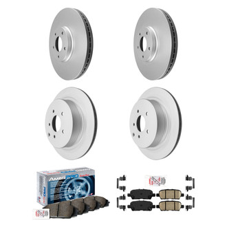 AmeriBRAKES® - AmeriPRO™ Plain Front and Rear Brake Kit with Ceramic Pads